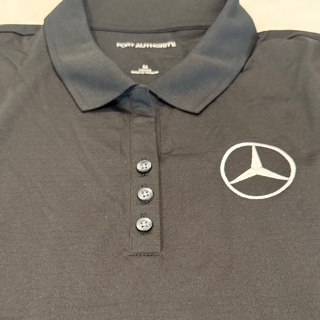 Port Authority Charcoal Polo Shirt With Mercedes-Benz Logo
